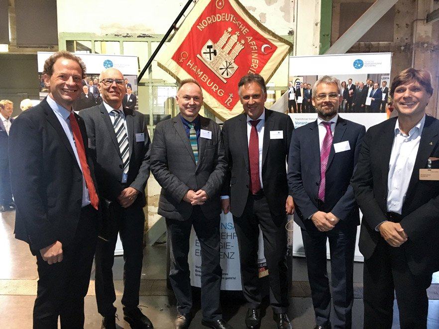 Redner beim Regionaltreffen Nord (v.l.): Lutz Bandusch, Dr. Hartmut Versen, Michael Pollmann, Jürgen Schachler, Ulf Gehrckens 