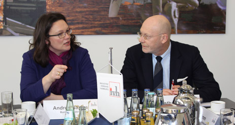 IVH-Gespräch mit Bundesministerin Nahles (SPD) zu geplanten Änderungen des Arbeitnehmerüberlassungsgesetzes (AÜG) 