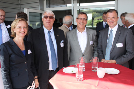 Ulrike Riedel, EUROGATE; Hans-Georg Frey, Jungheinrich AG; Dr. Tarik Vardag, Kroenert AG; Arnold Mergell, HOBUM